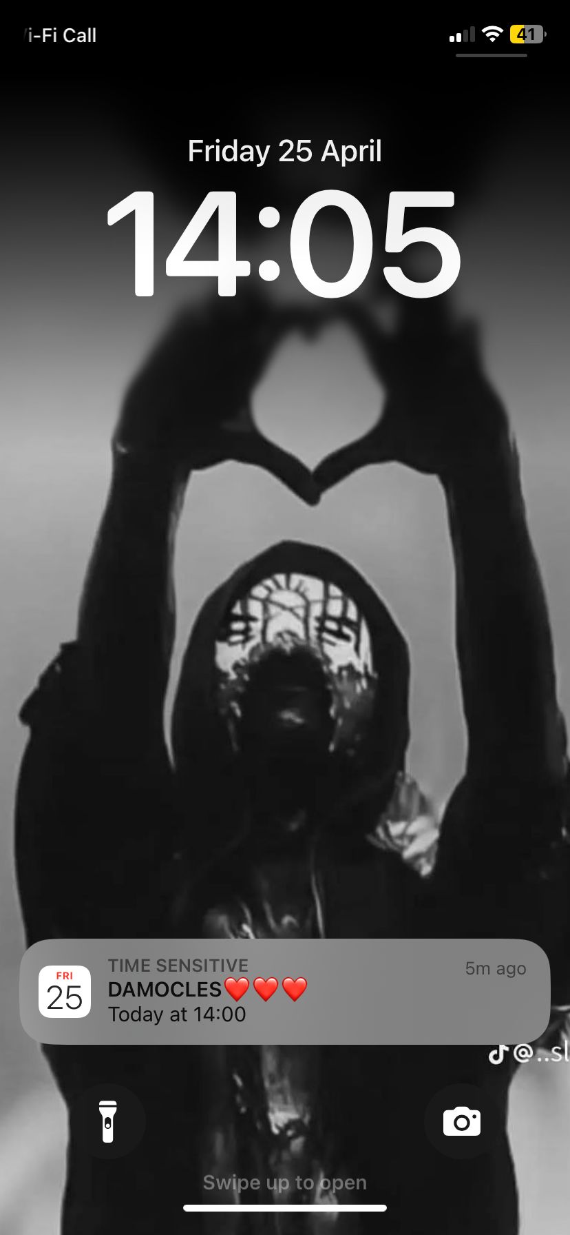 Screenshot of Damocles alarm