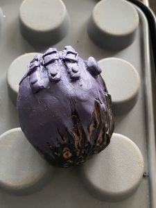 a baked ii head fresh out of the oven to make a custom Sleep Token figurine