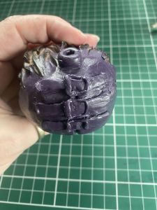 first draft of a head on a custom Sleep Token figurine 