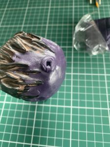 rough nub for dreads on a custom Sleep Token figurine 