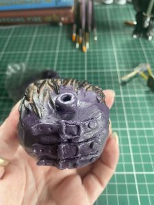 finished back of the head of a custom Sleep Token figurine 