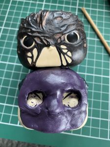 head comparison on a custom Sleep Token figurine