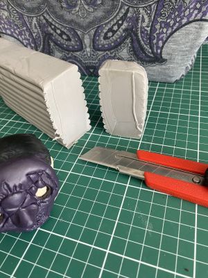 sculpting iii's hair on a custom Sleep Token figurine